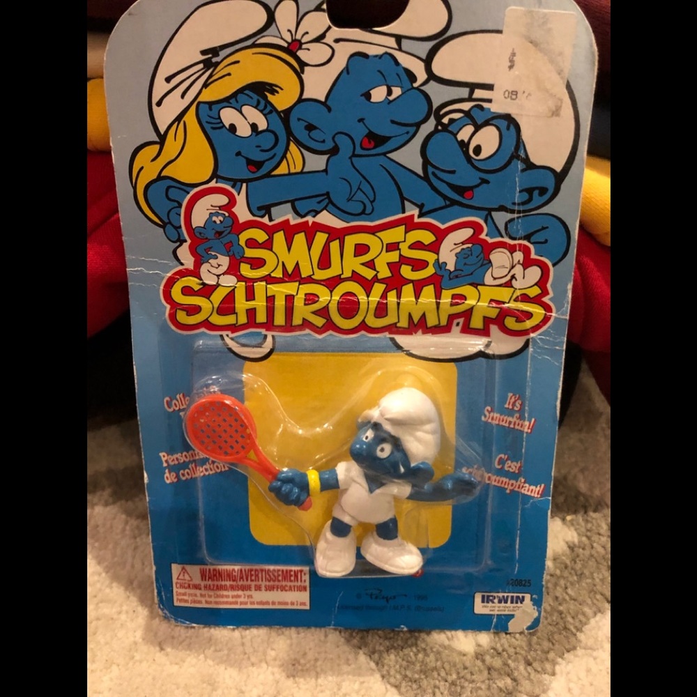 Vintage 1995 Tennis Smurf (new in package)